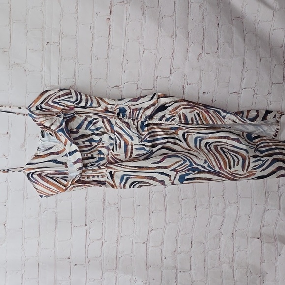 Pretty Little Things Blue Zebra Print Cowl Ruched Side Midi Dress Size 16 NWT - Picture 1 of 16